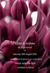 SAVE THE DATE CARD IN CLARET